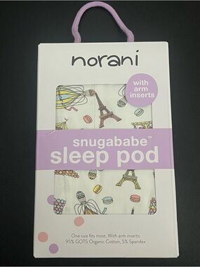 NWT One Day in Paris Swaddle Sack Snuggababe Sleep Pod Norani Baby Sleeping Bag